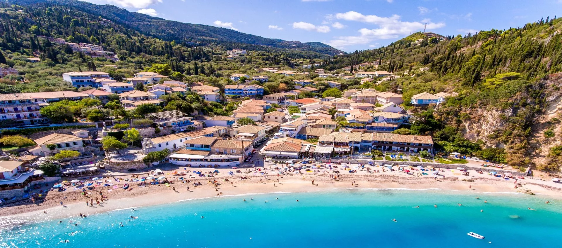 Pogled na plažu i Afroditi Pansion Lefkada
