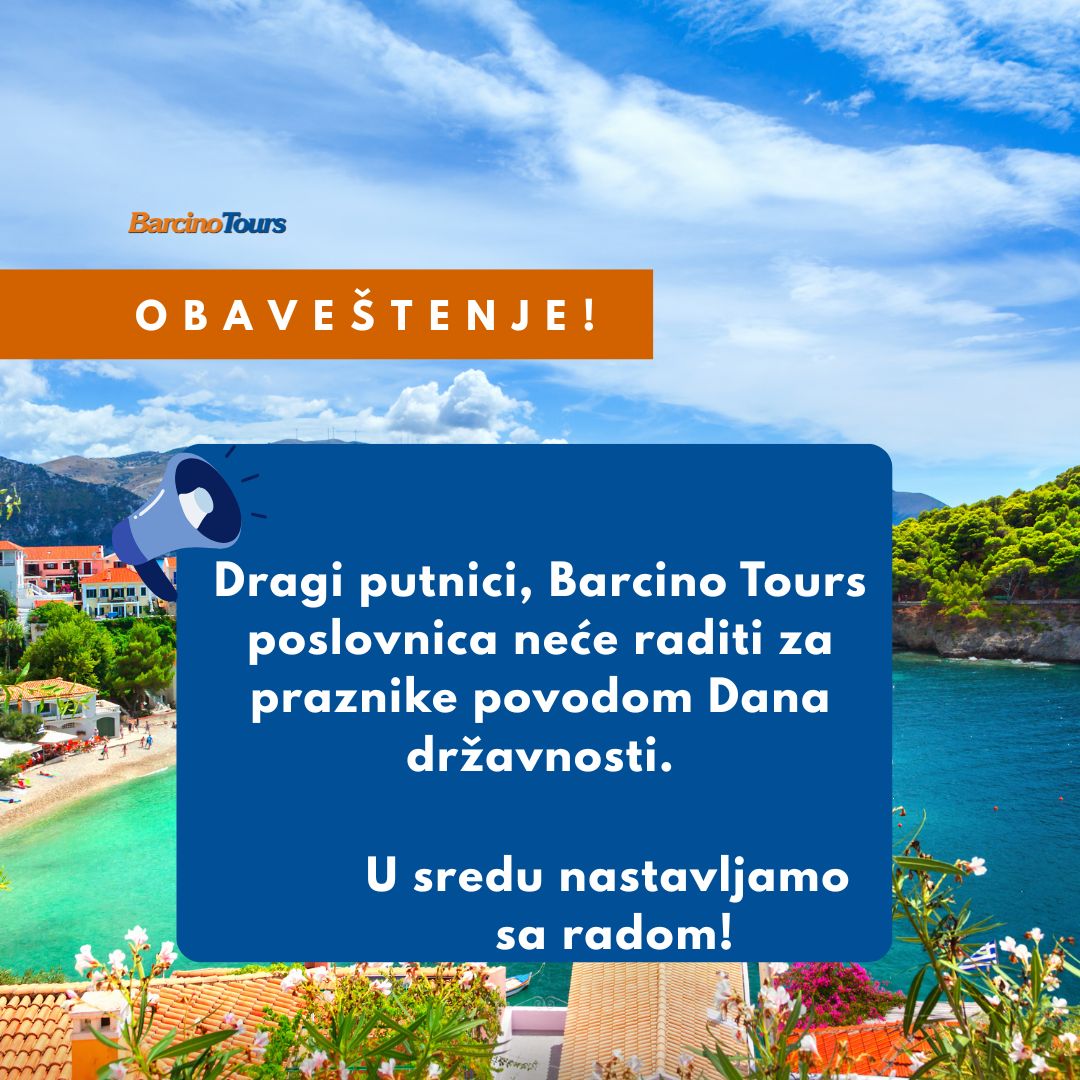 Obaveštenje o neradnim danima