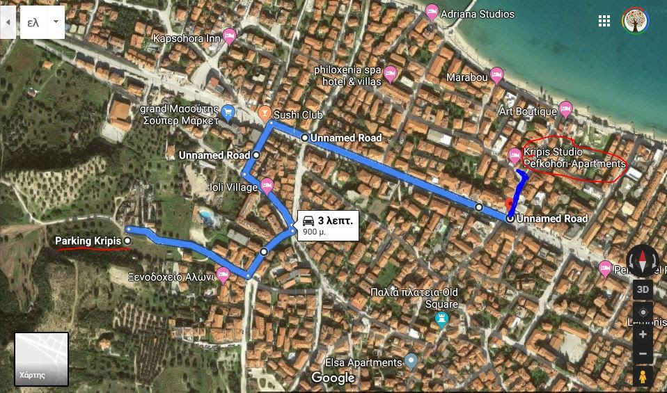Mapa kako stići do parkinga
